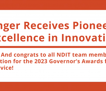 Lucas Pippenger Receives Pioneer Award for Excellence in Innovation. Congratulations Lucas! And congrats to all NDIT team members who received a nomination for the 2023 Governor’s Awards for Excellence in Public Service!
